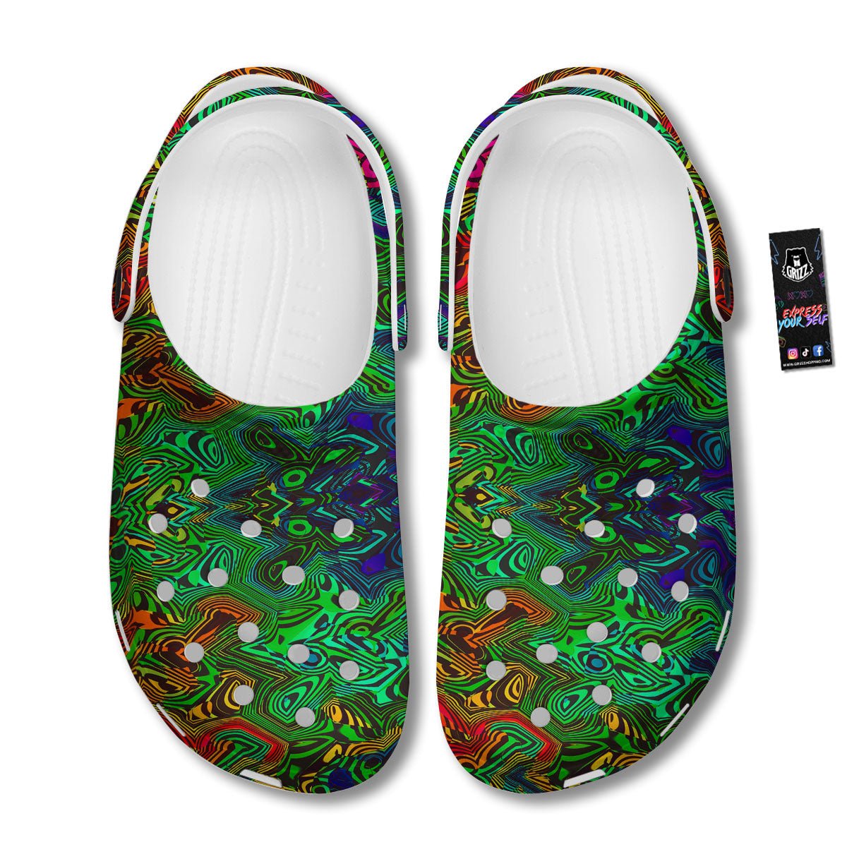 Rave Psychedelic Print Pattern Clog-grizzshop