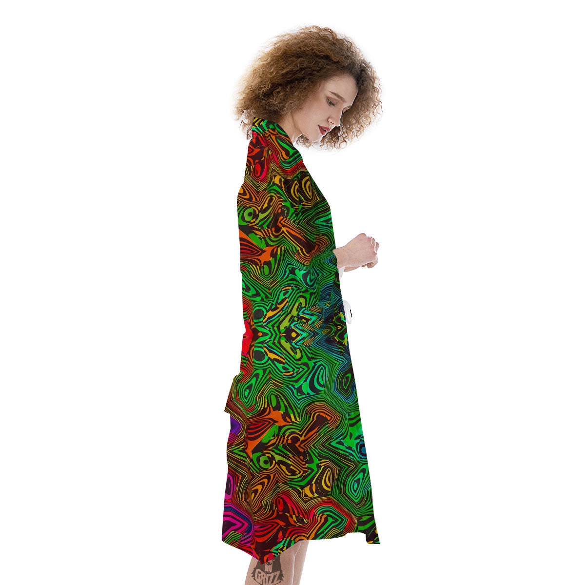 Rave Psychedelic Print Pattern Kimono-grizzshop