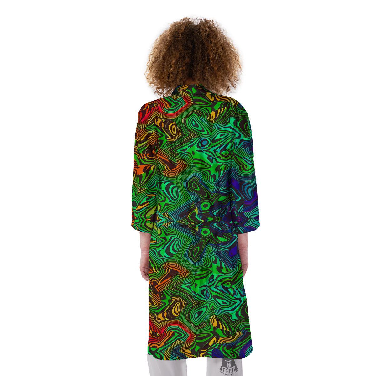 Rave Psychedelic Print Pattern Kimono-grizzshop