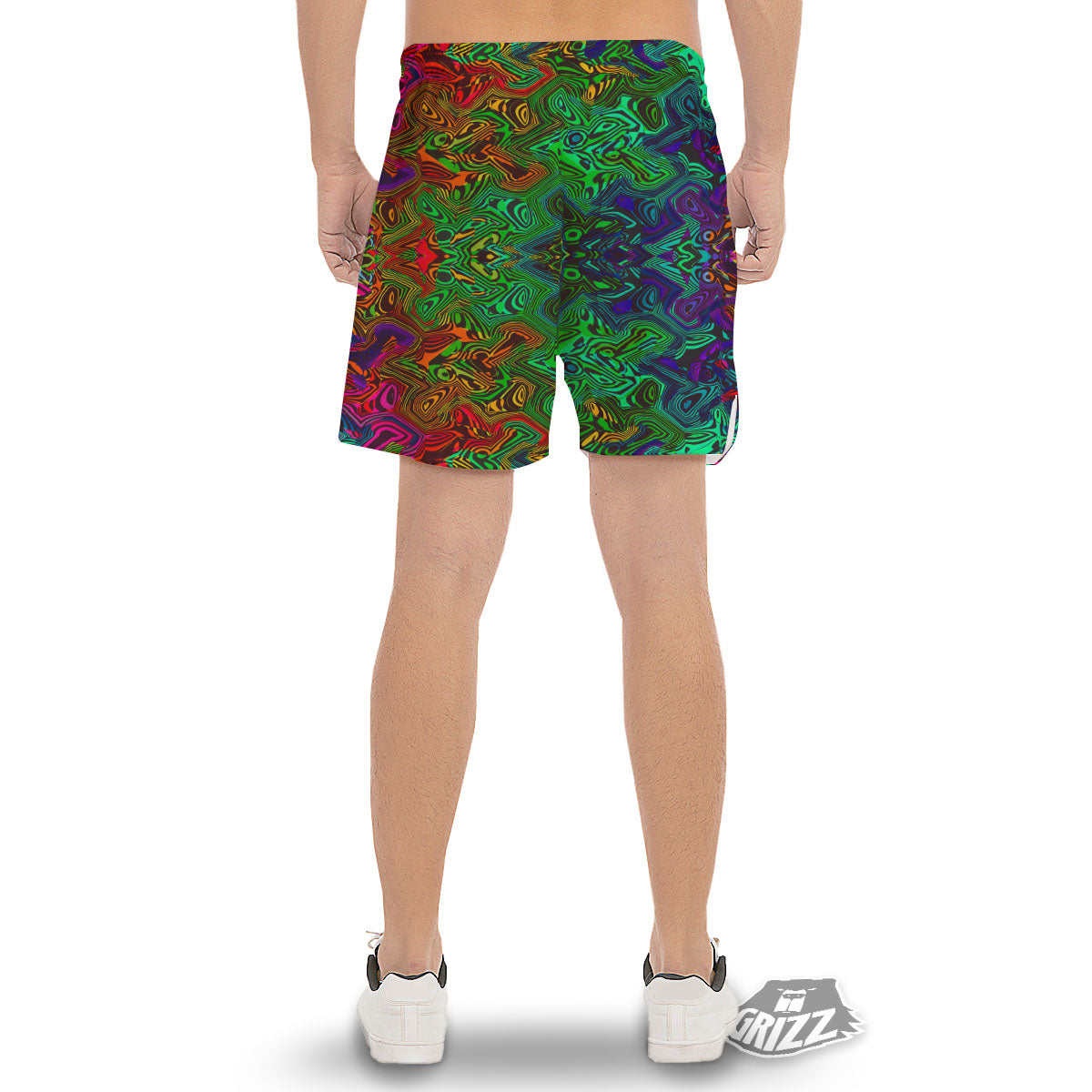 Rave Psychedelic Print Pattern Men's Gym Shorts-grizzshop