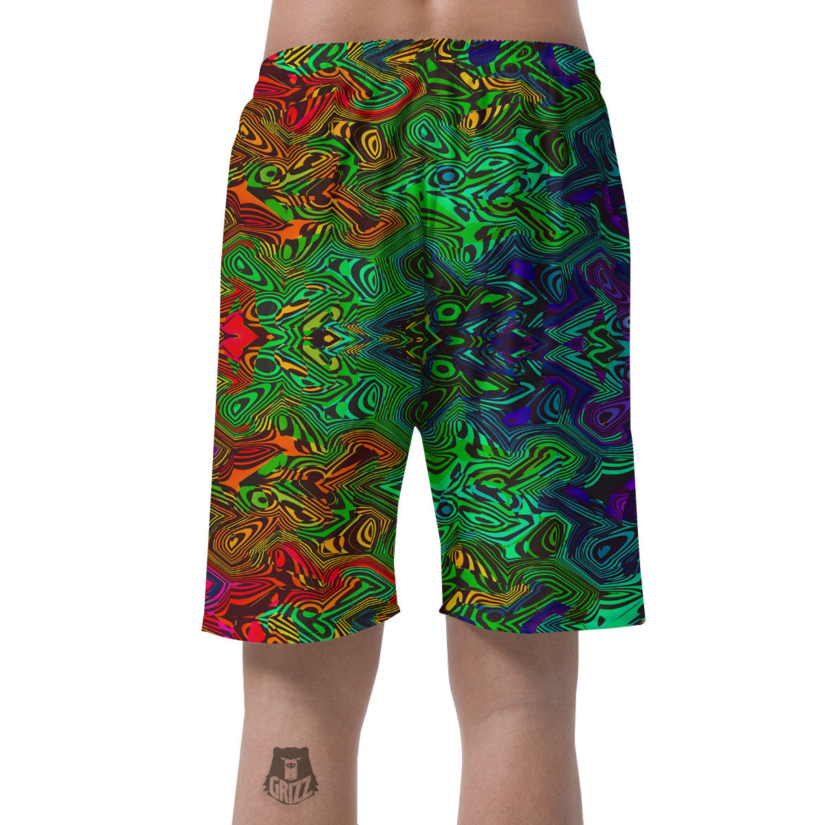 Rave Psychedelic Print Pattern Men's Shorts-grizzshop