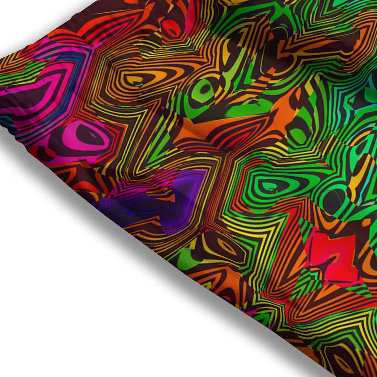 Rave Psychedelic Print Pattern Mesh Shorts-grizzshop