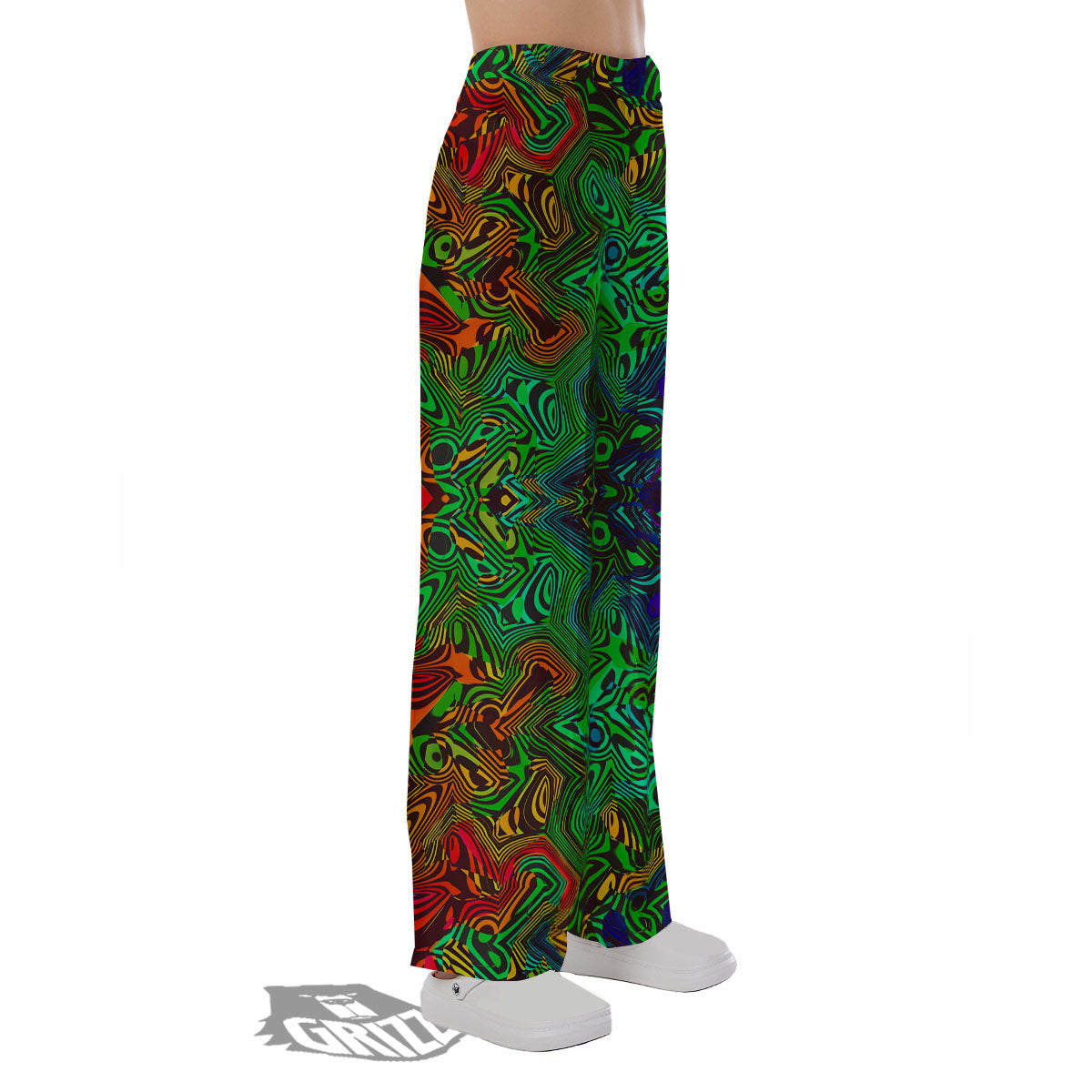 Rave Psychedelic Print Pattern Pajama Pants-grizzshop