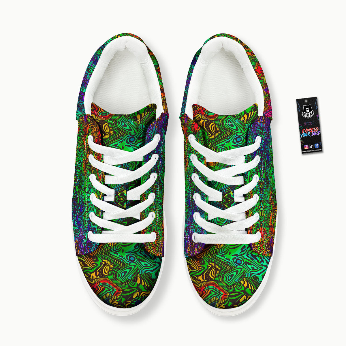 Rave Psychedelic Print Pattern Platform Shoes-grizzshop