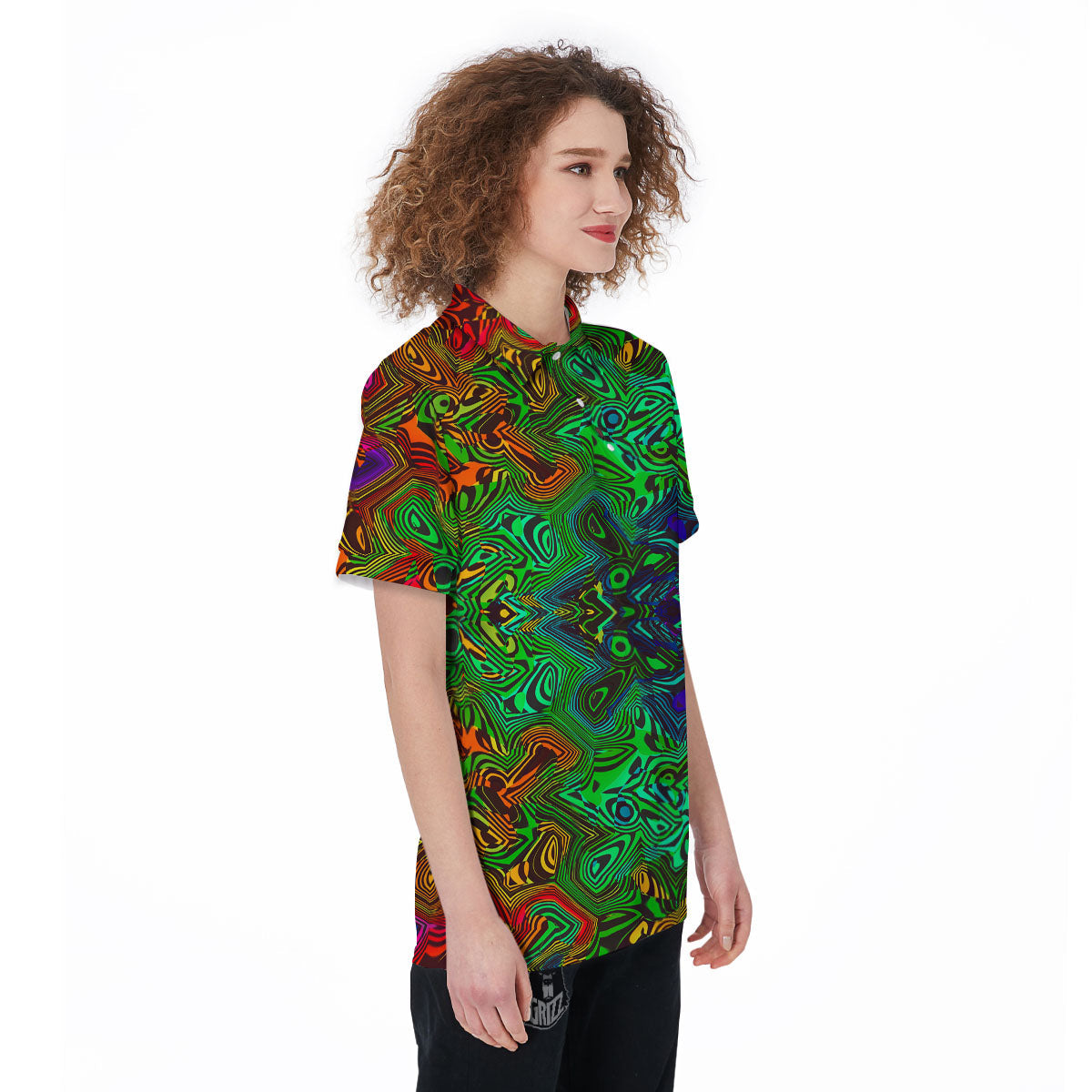 Rave Psychedelic Print Pattern Women's Golf Shirts-grizzshop