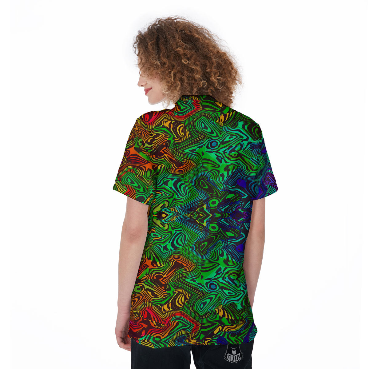 Rave Psychedelic Print Pattern Women's Golf Shirts-grizzshop