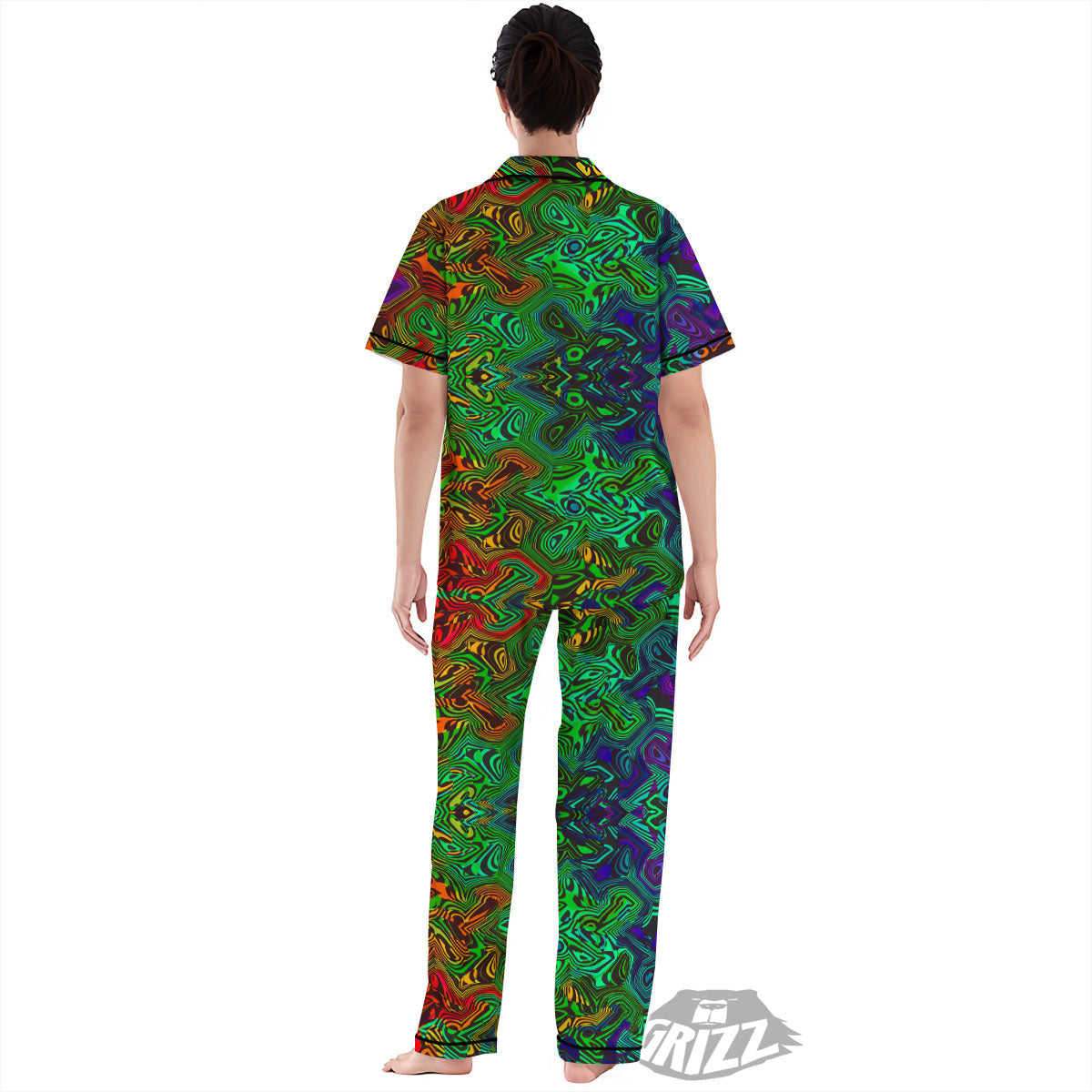 Rave Psychedelic Print Pattern Women's Pajamas Set-grizzshop