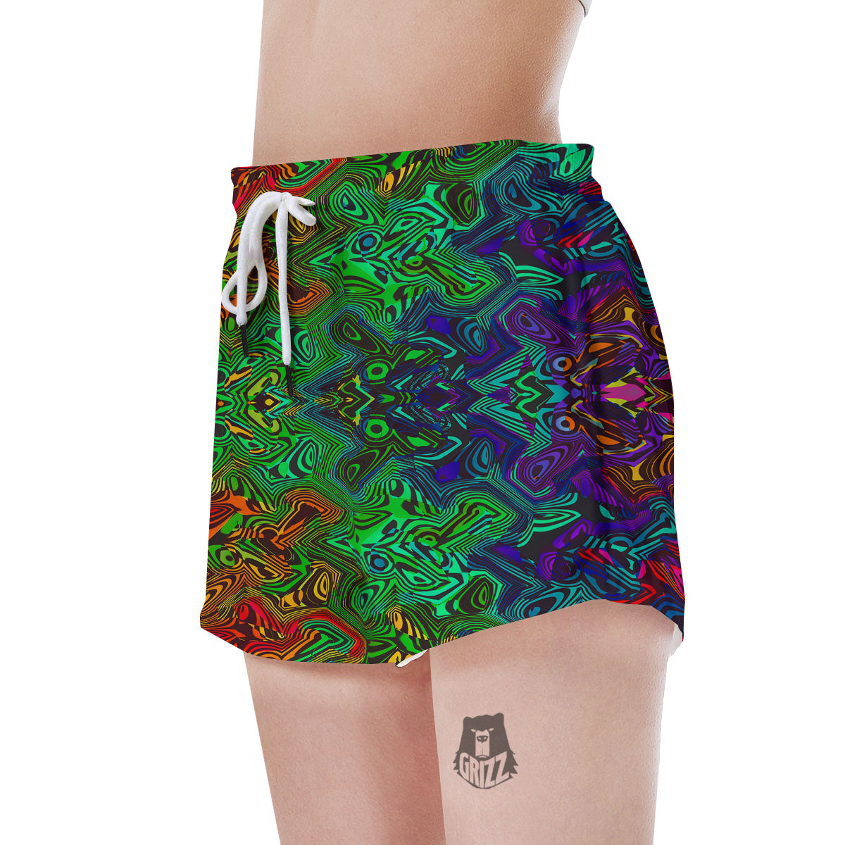 Rave Psychedelic Print Pattern Women's Shorts-grizzshop