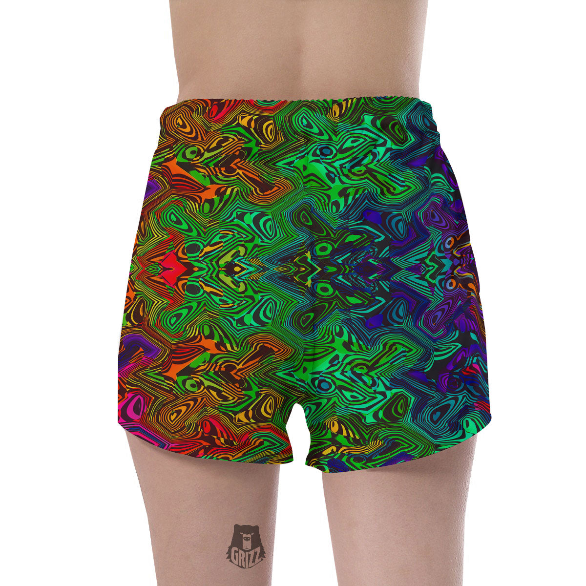 Rave Psychedelic Print Pattern Women's Shorts-grizzshop