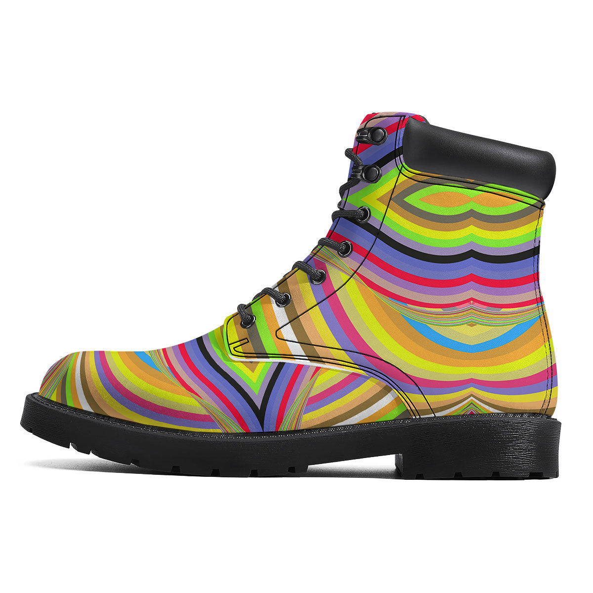 Rave Rainbow Print Pattern Boots-grizzshop
