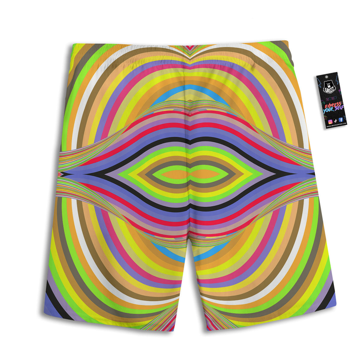 Rave Rainbow Print Pattern Men's Athletic Shorts