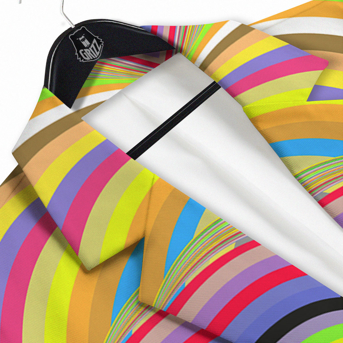 Rave Rainbow Print Pattern Men's Sport Coat-grizzshop
