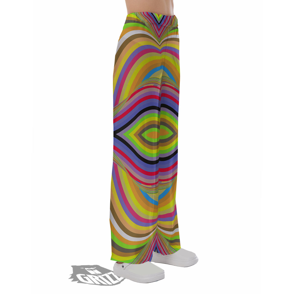Rave Rainbow Print Pattern Pajama Pants-grizzshop