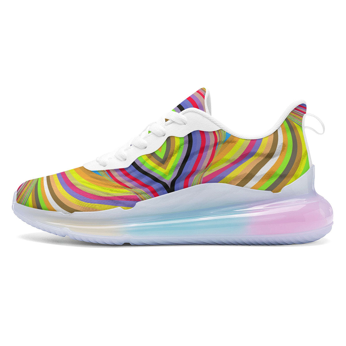 Rave Rainbow Print Pattern Running Sneakers-grizzshop