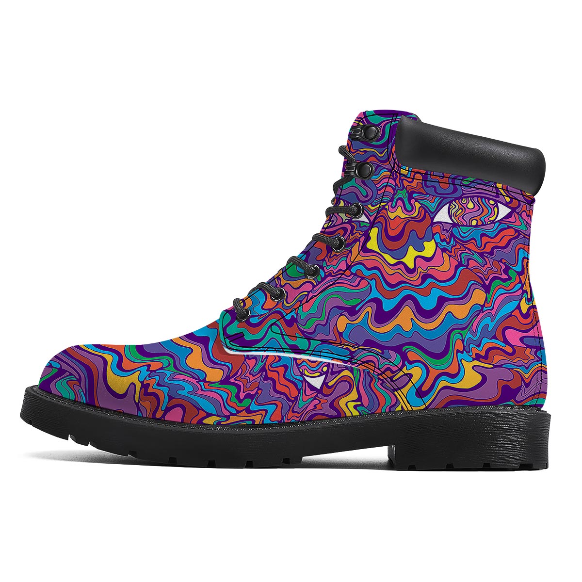 Rave Trippy Print Boots-grizzshop