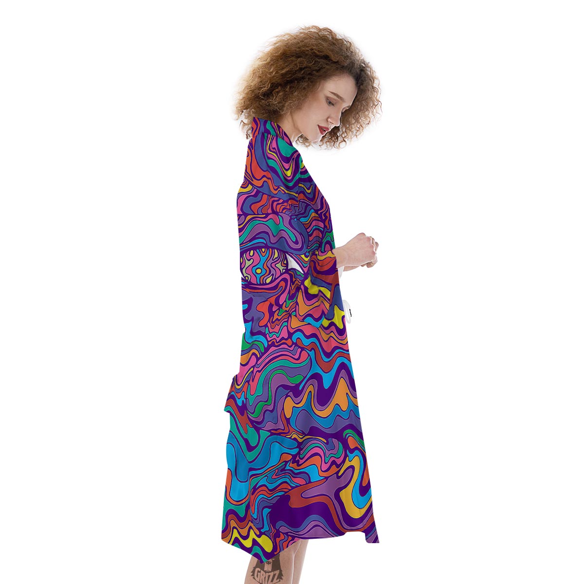 Rave Trippy Print Kimono-grizzshop