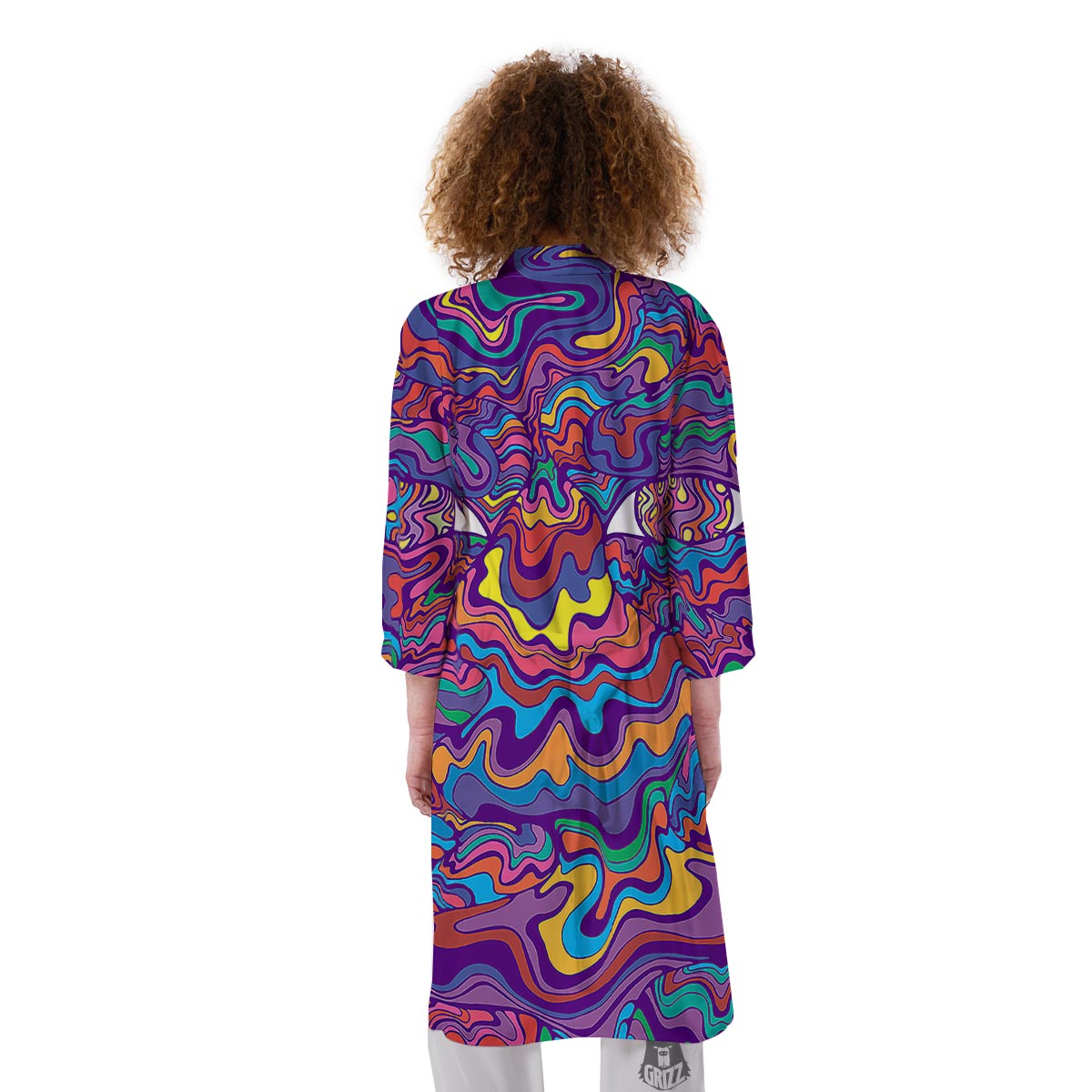 Rave Trippy Print Kimono-grizzshop