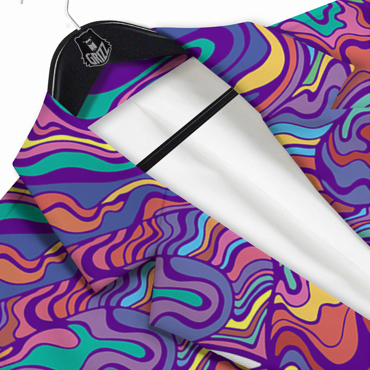 Rave Trippy Print Men's Sport Coat-grizzshop