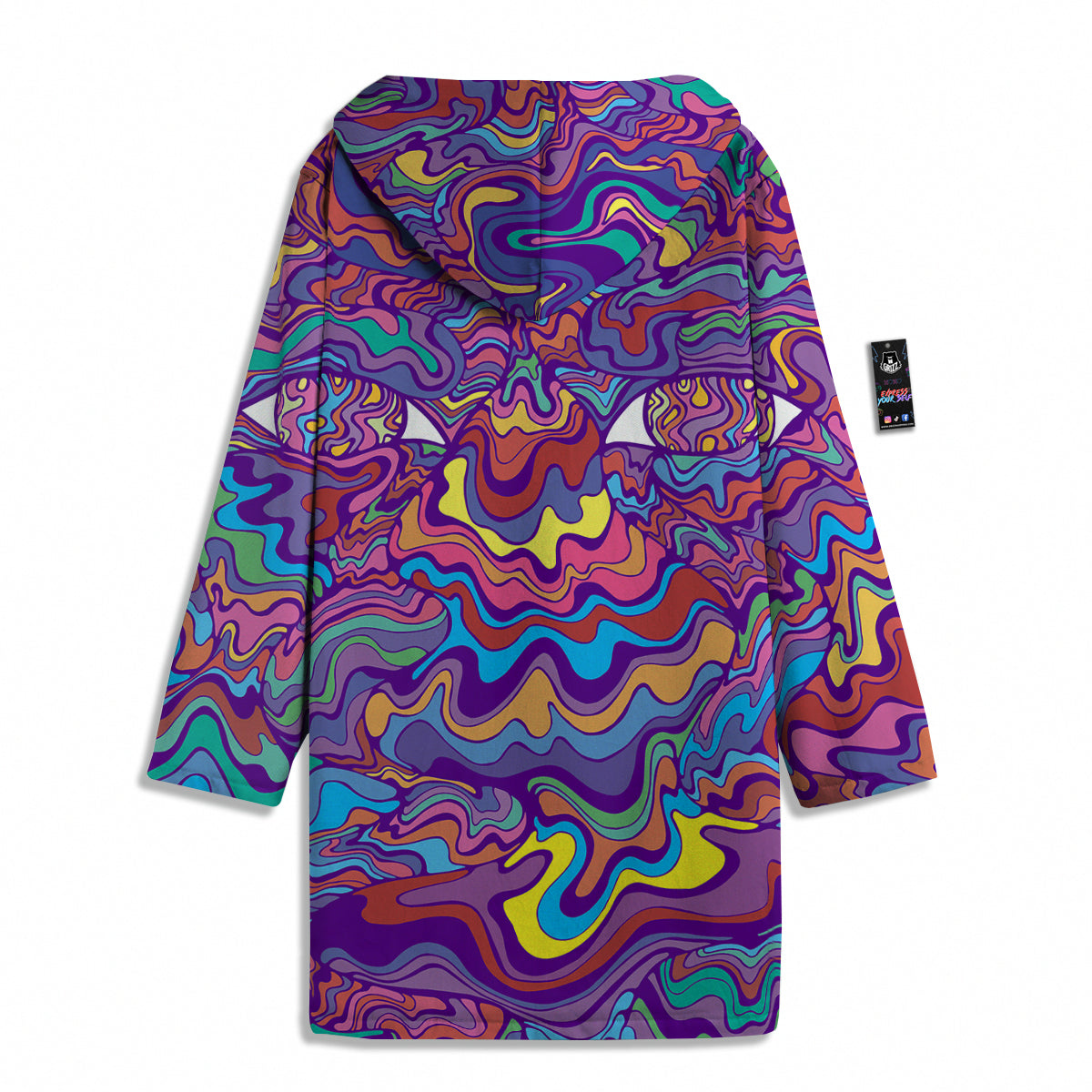 Rave Trippy Print Men's Windbreaker Jacket-grizzshop
