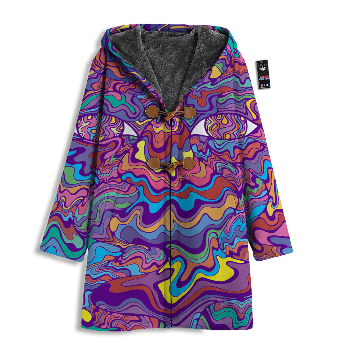 Rave Trippy Print Men's Windbreaker Jacket-grizzshop