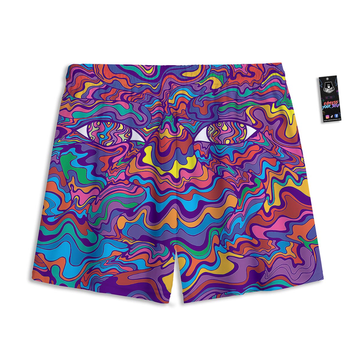 Rave Trippy Print Mesh Shorts