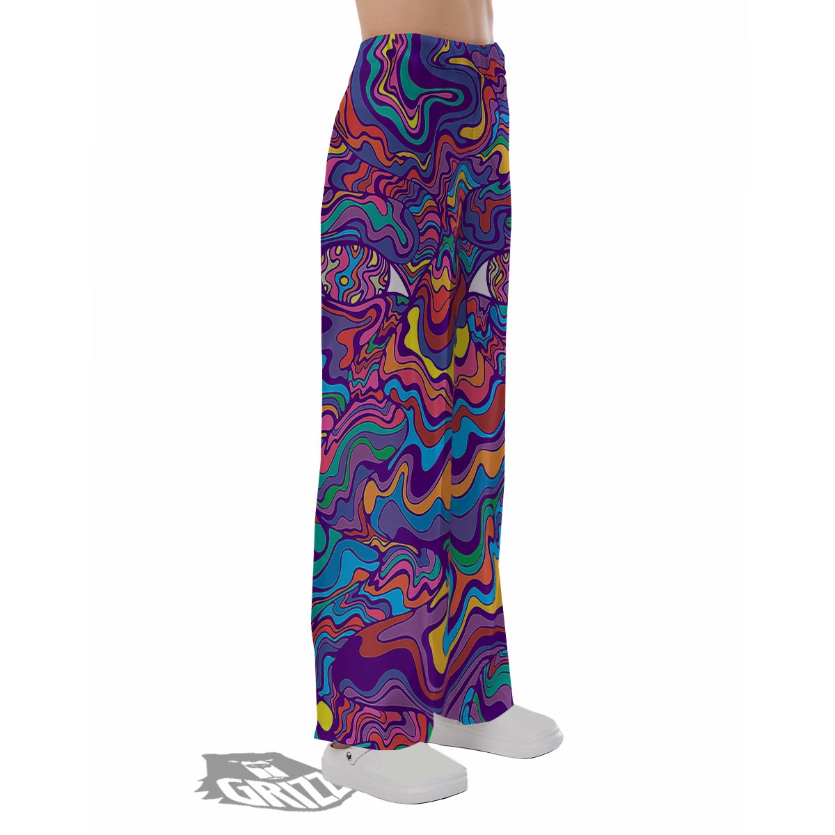 Rave Trippy Print Pajama Pants-grizzshop