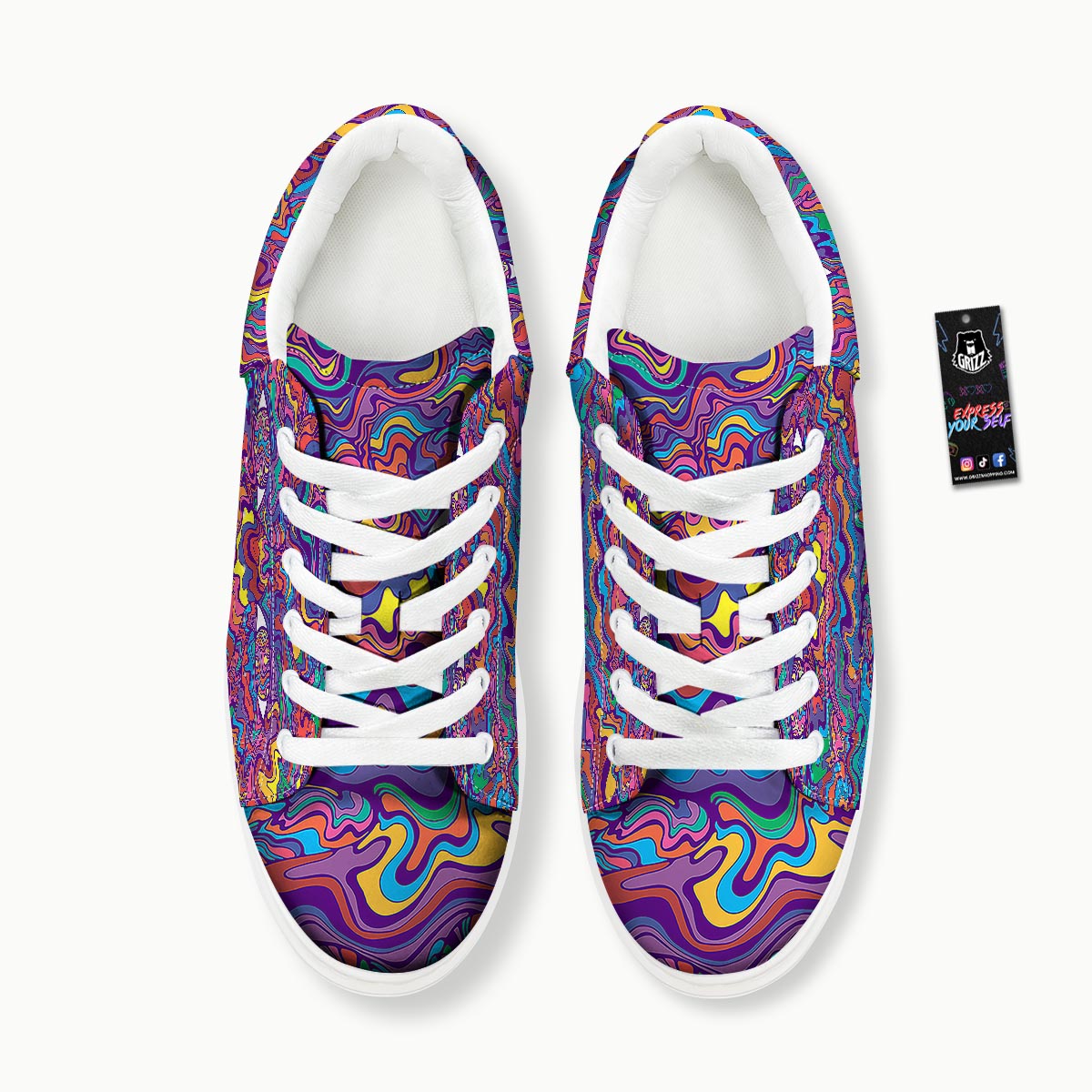 Rave Trippy Print Platform Shoes-grizzshop