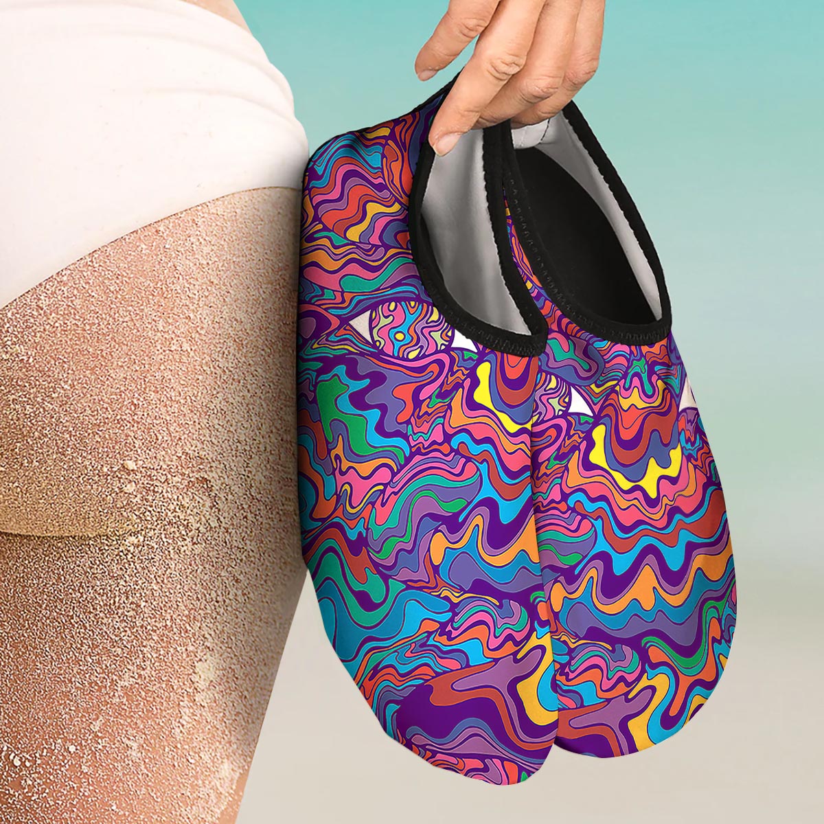 Rave Trippy Print Water Shoes-grizzshop