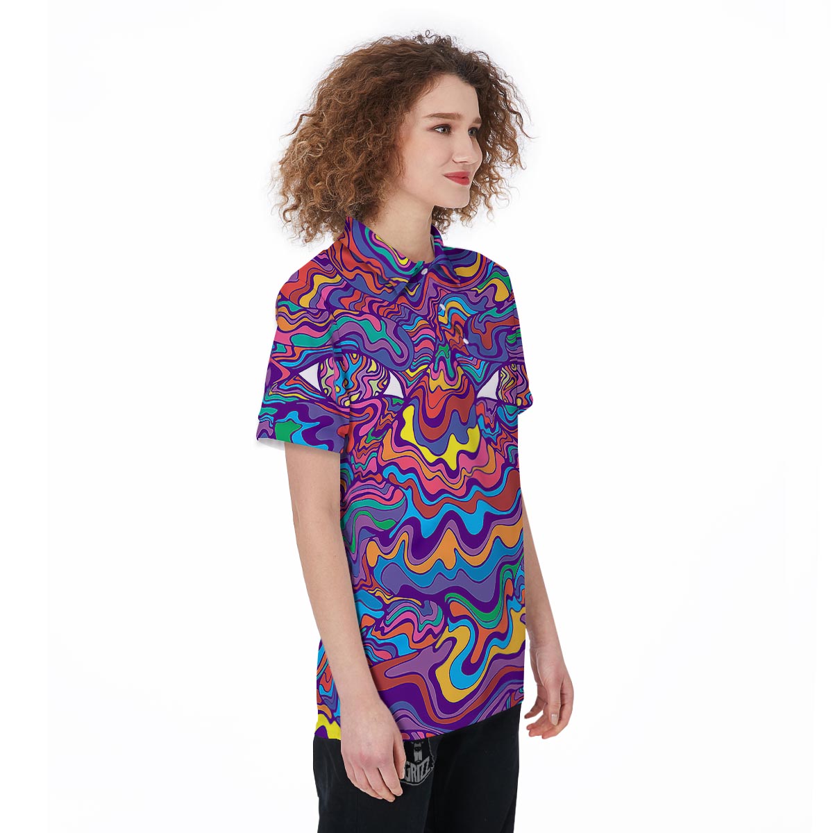 Rave Trippy Print Women's Golf Shirts-grizzshop