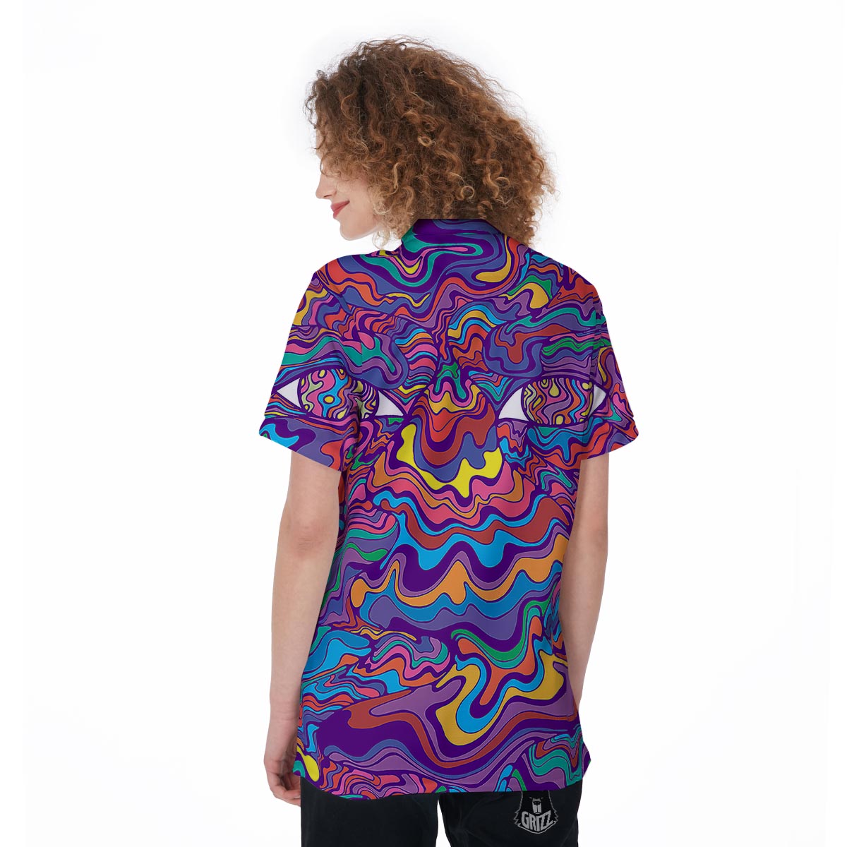 Rave Trippy Print Women's Golf Shirts-grizzshop