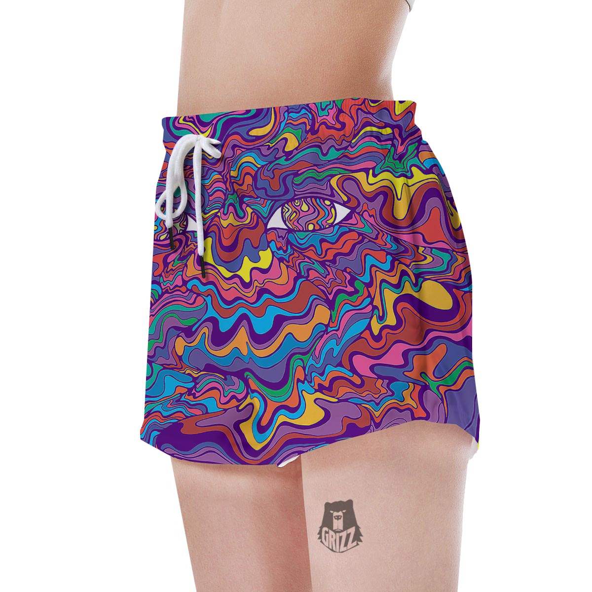 Rave Trippy Print Women's Shorts-grizzshop