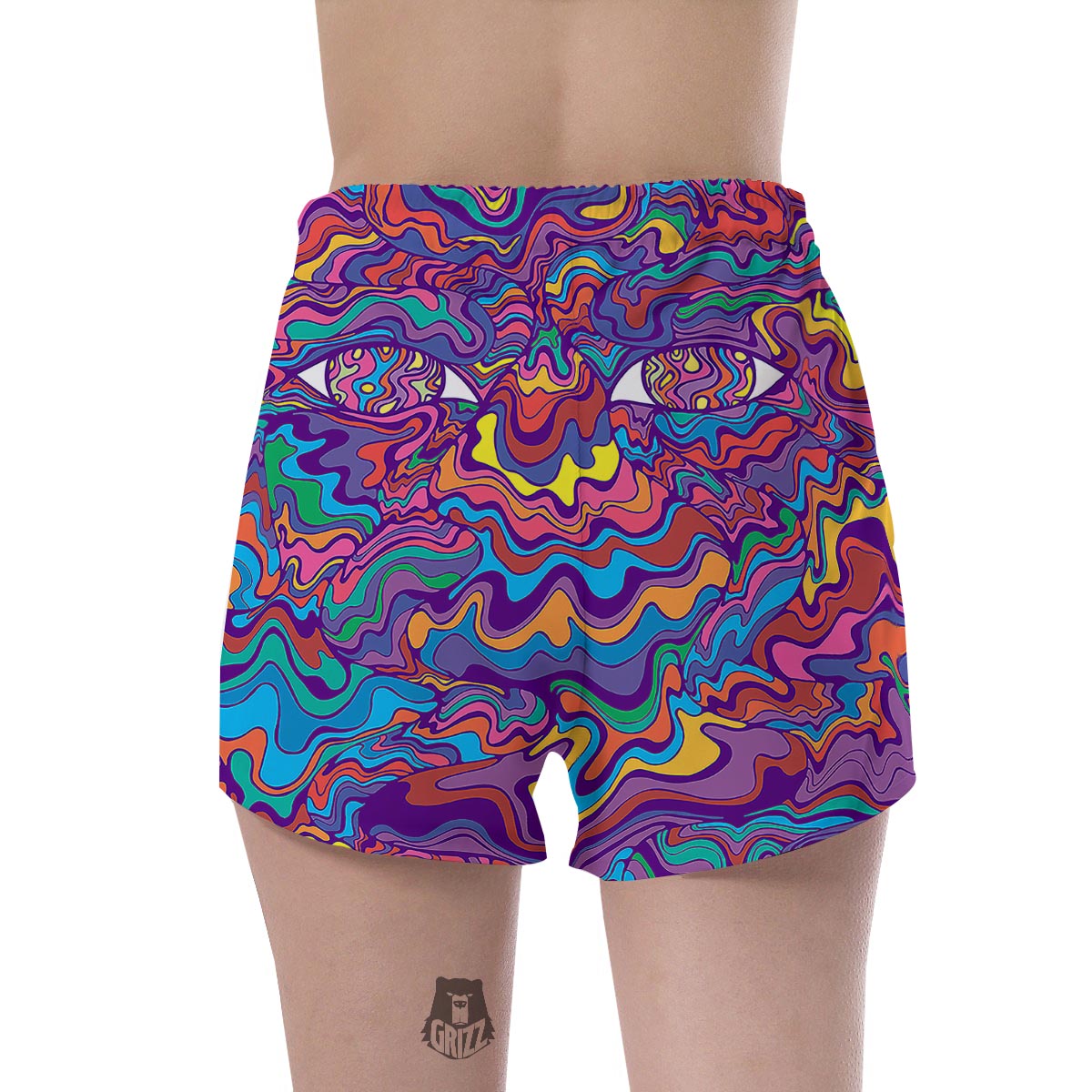 Rave Trippy Print Women's Shorts-grizzshop