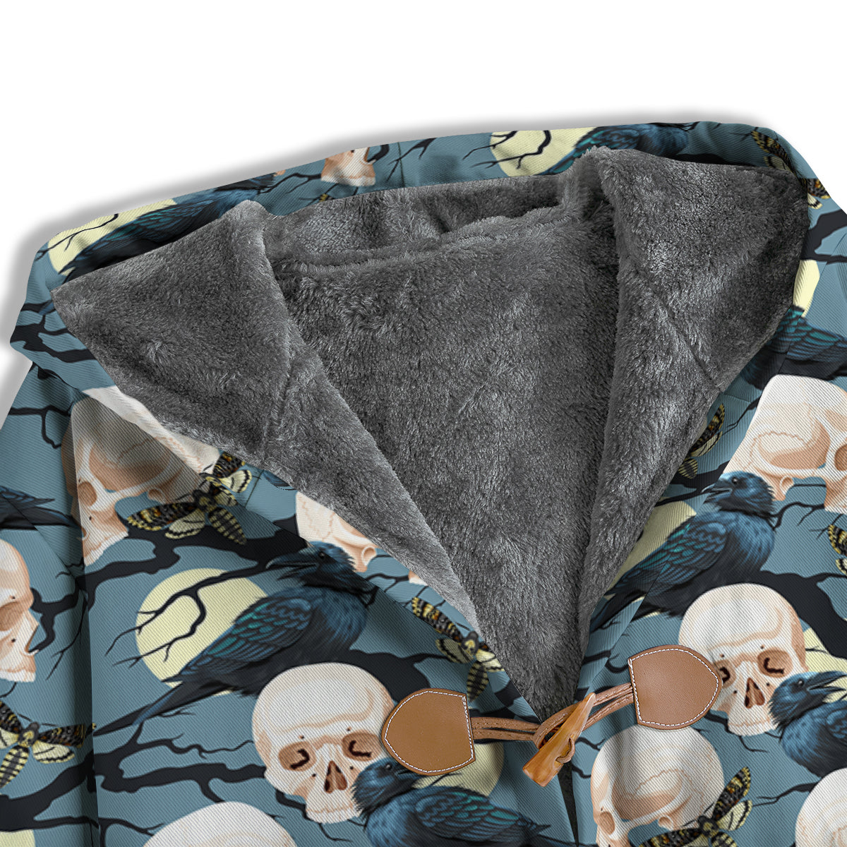 Raven Skull Print Pattern Men's Windbreaker Jacket-grizzshop