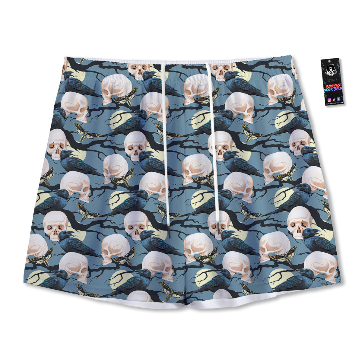 Pumpkin Halloween Fun Print Pattern Mesh Shorts