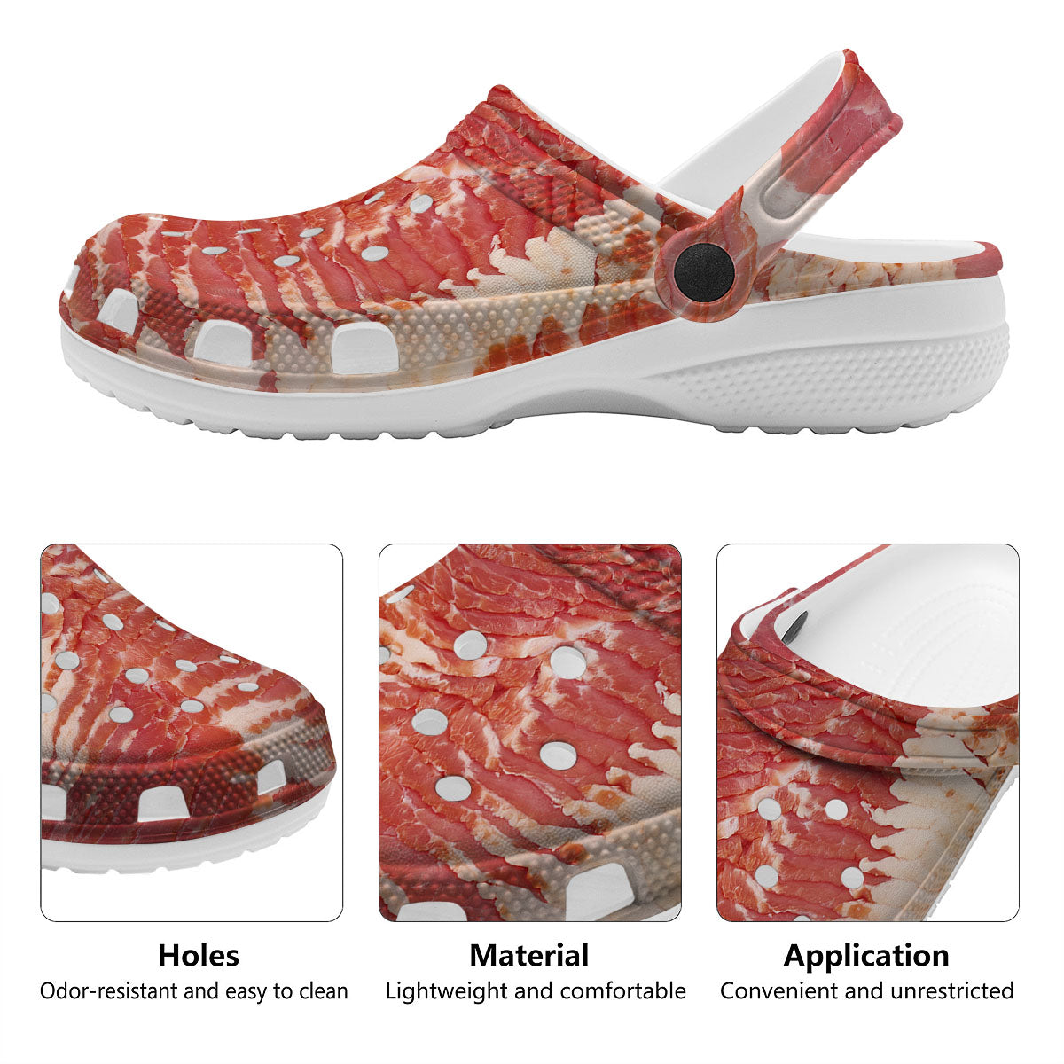 Raw Bacon Print Clog-grizzshop