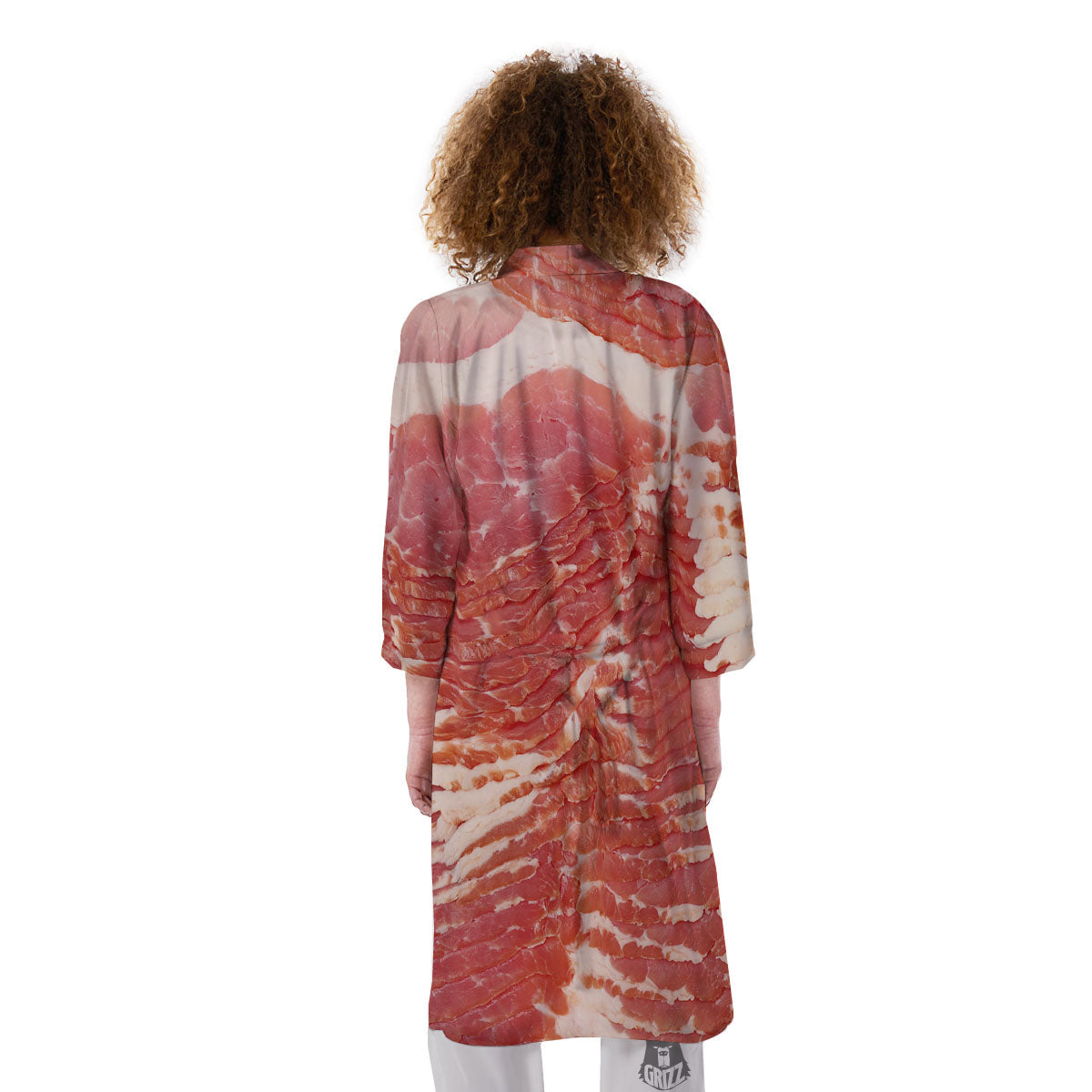 Raw Bacon Print Kimono-grizzshop