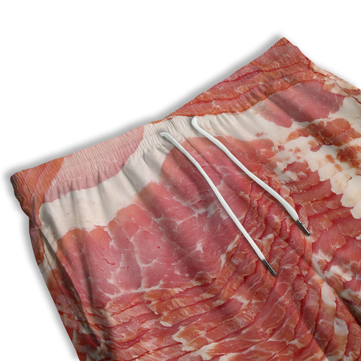 Raw Bacon Print Men's Athletic Shorts-grizzshop