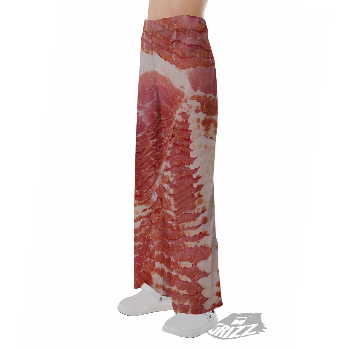 Raw Bacon Print Pajama Pants-grizzshop