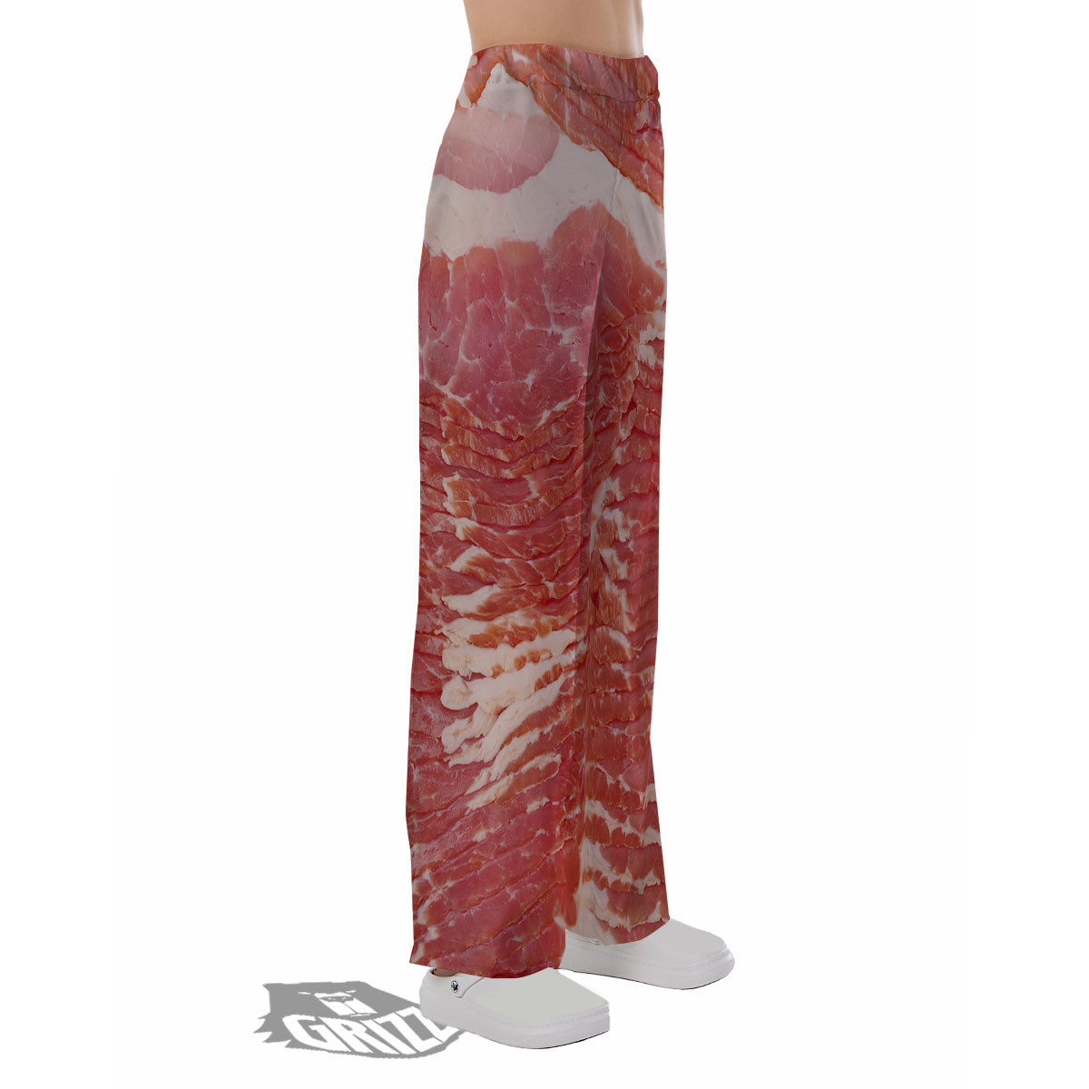 Raw Bacon Print Pajama Pants-grizzshop