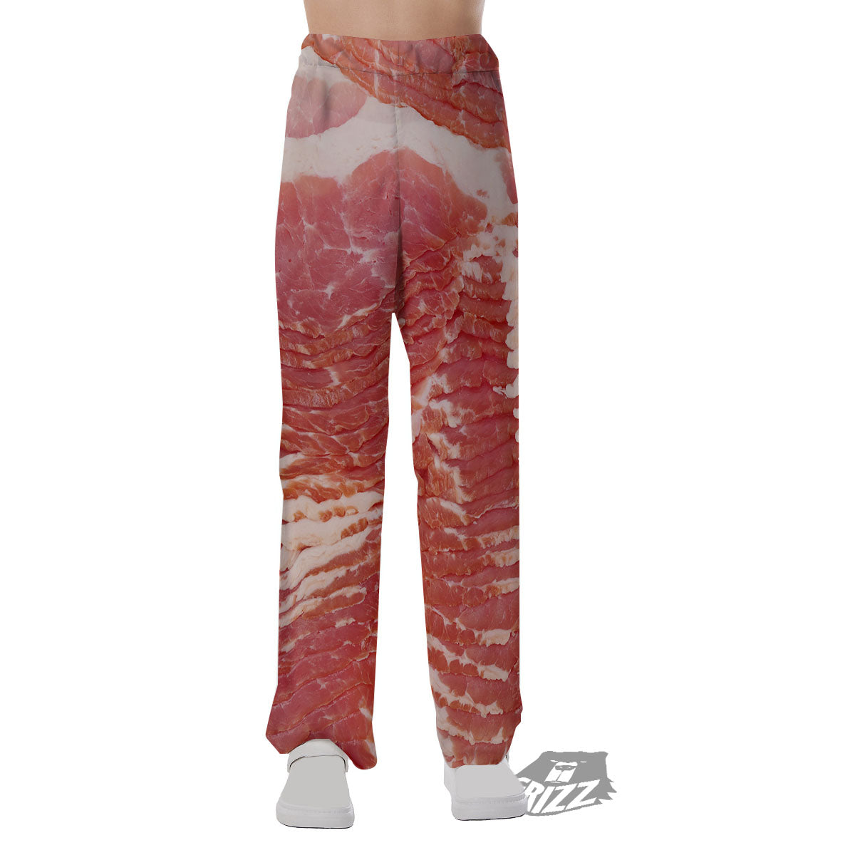 Raw Bacon Print Pajama Pants-grizzshop