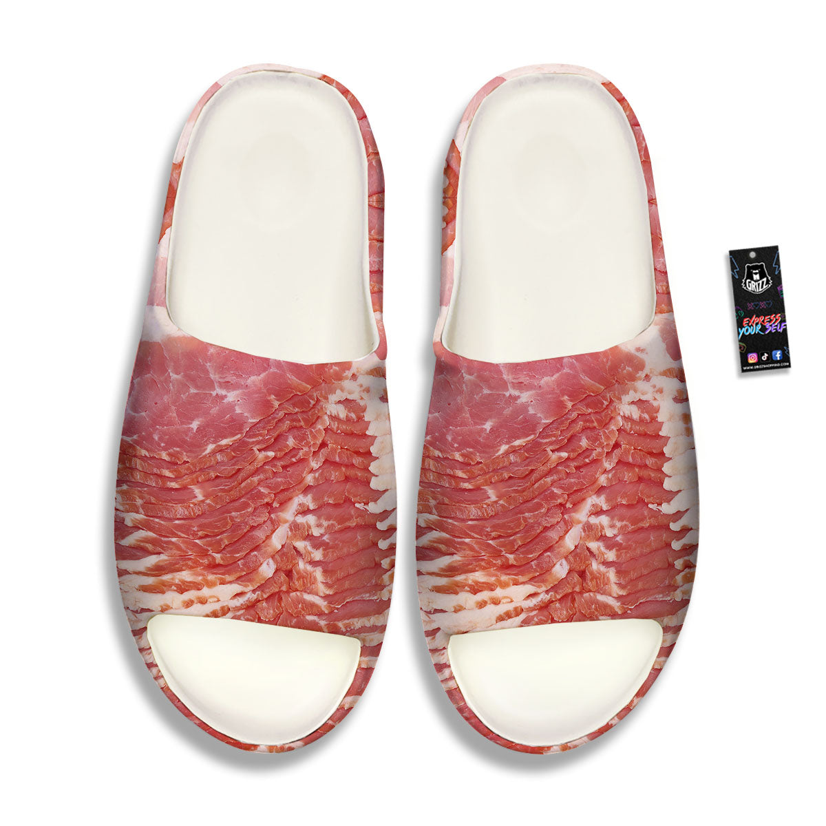 Raw Bacon Print Sandals-grizzshop