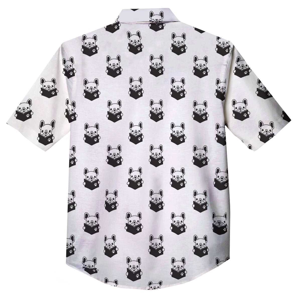 Reading Book French Bulldog Print Button Up Shirt-grizzshop