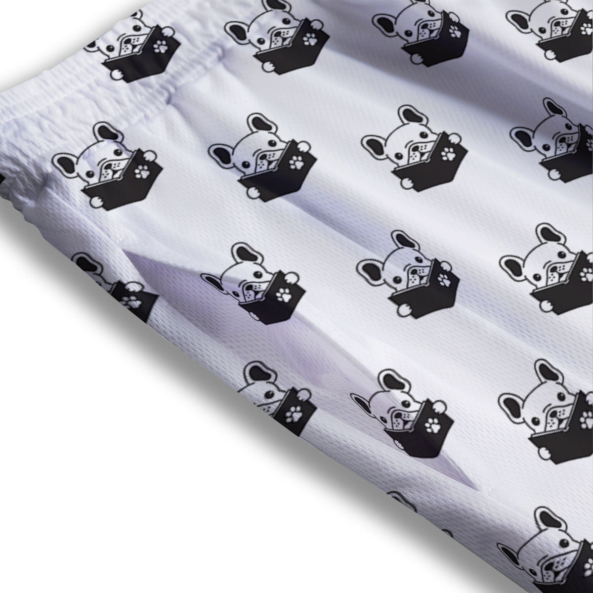 Reading Book French Bulldog Print Mesh Shorts
