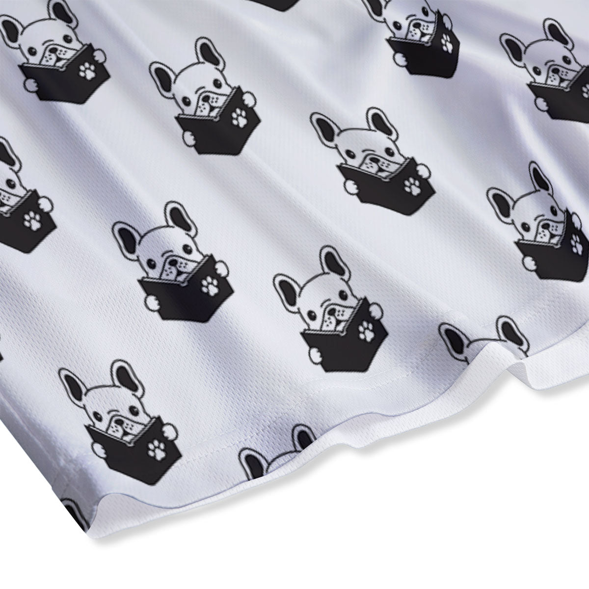 Reading Book French Bulldog Print Mesh Shorts