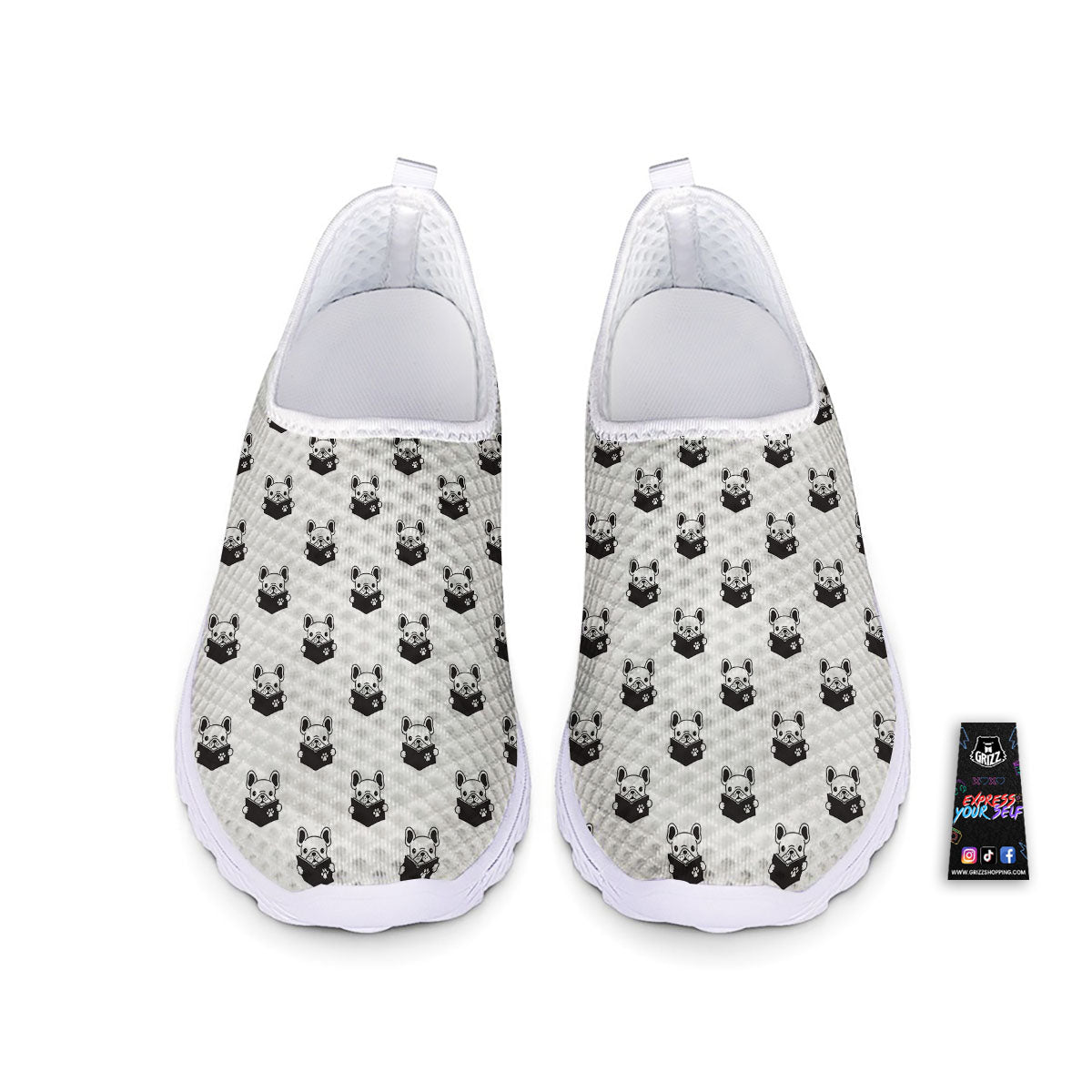 Reading Book French Bulldog Print Nurse Shoes-grizzshop