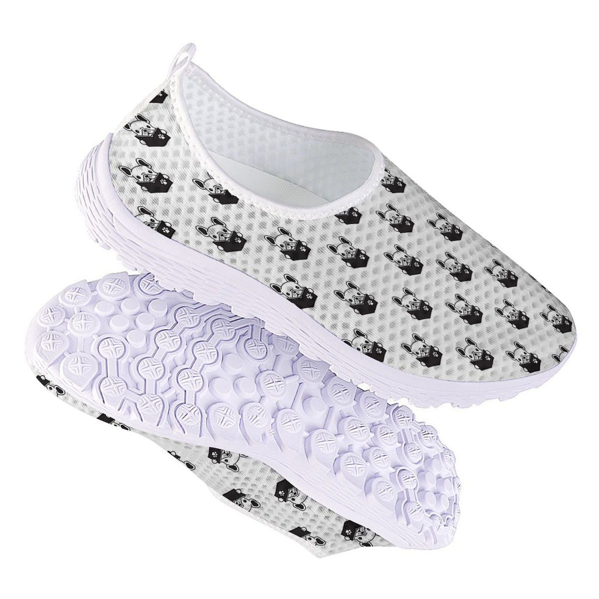 Reading Book French Bulldog Print Nurse Shoes-grizzshop