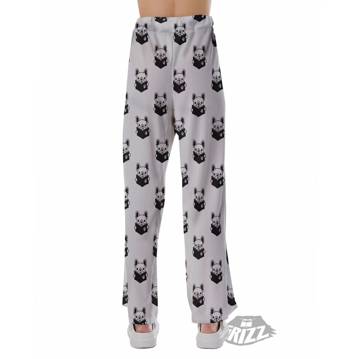 Reading Book French Bulldog Print Pajama Pants-grizzshop