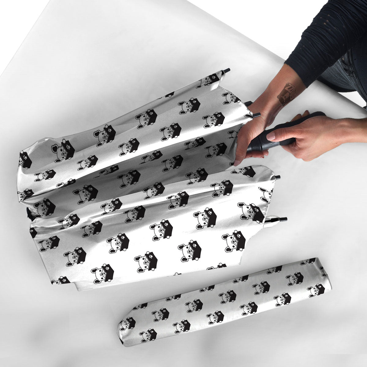 Reading Book French Bulldog Print Umbrella-grizzshop
