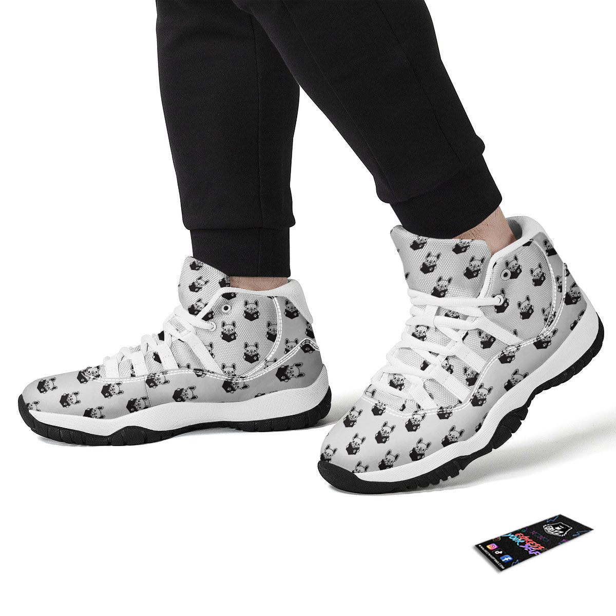 Reading Book French Bulldog Print White Bball Shoes-grizzshop