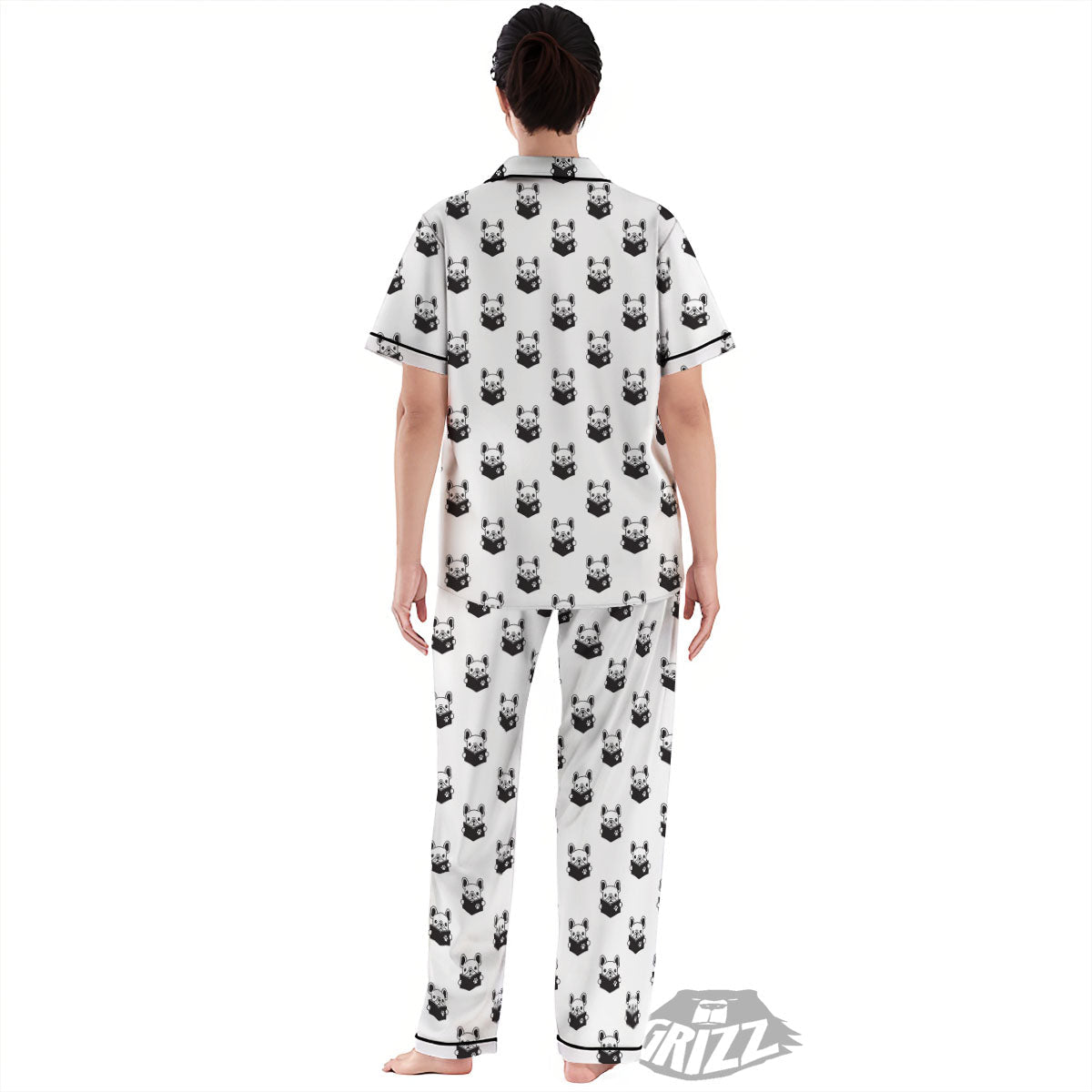 Reading Book French Bulldog Print Women's Pajamas Set-grizzshop